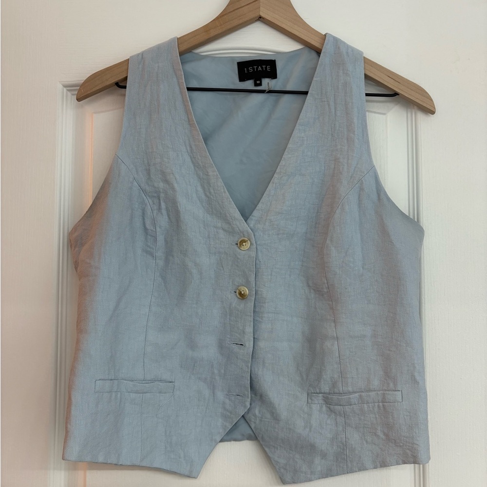 1. State Sky Blue Buttoned Vest